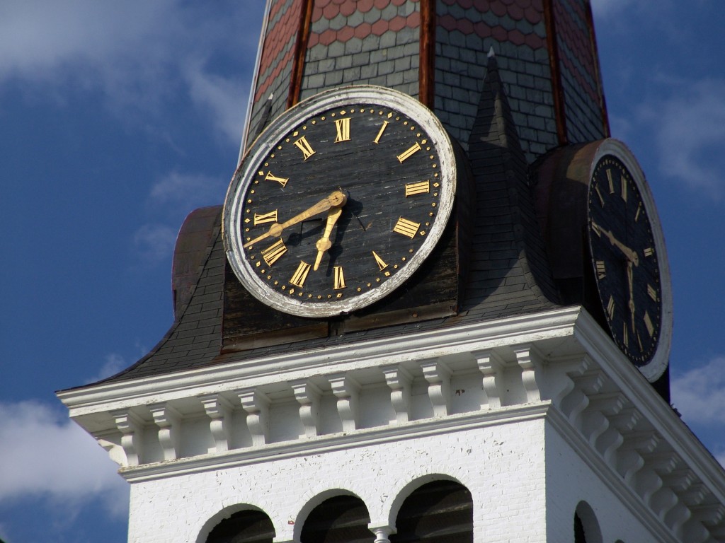 Clock on Steeple of Old New England Church